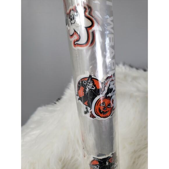 VINTAGE TRANSLUCENT Halloween Ghost Witch Wrapping Paper Gift Wrap Party Retro - Picture 7 of 10